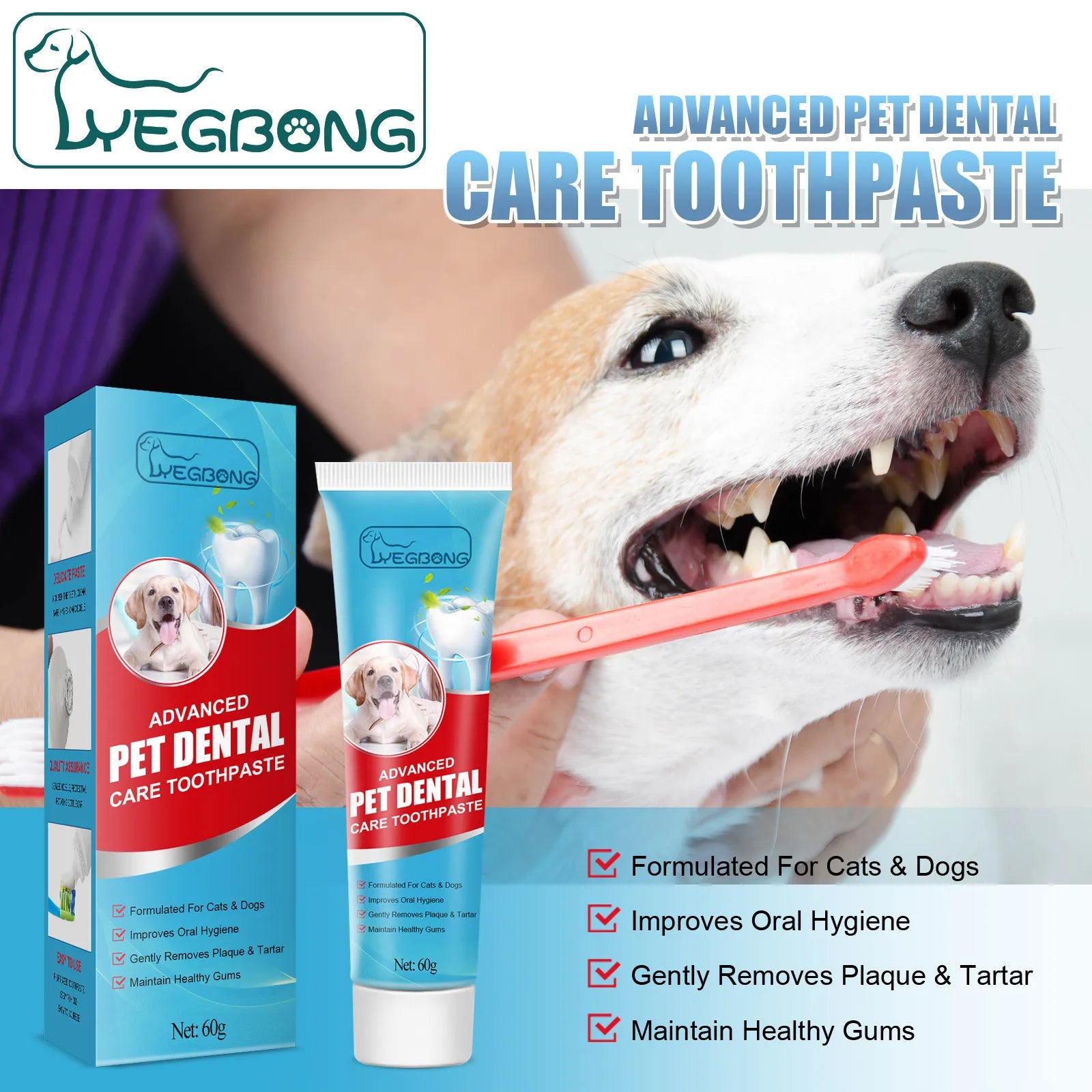 Pet Toothpaste for Dogs & Cats – Fresh Breath & Tartar Control Formula